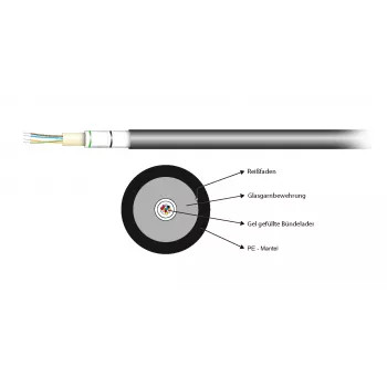 EFB Elektronik A-DQ(ZN)B2Y 8E 9/125µm G.657.A1 PE μαύρο καλώδιο οπτικών ινών εξωτερικού χώρου