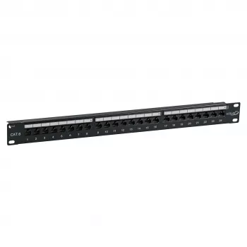 EFB-Elektronik ECOLAN Patch Panel UTP 24xRJ45 Cat.6 19 inch 1U RAL9005 μαύρο