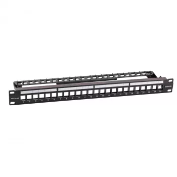 EFB Elektronik 19 ιντσών 24-Port 1U Κενό Patch Panel για Μονάδες Keystone, RAL7035 (Ανοιχτό Γκρι)