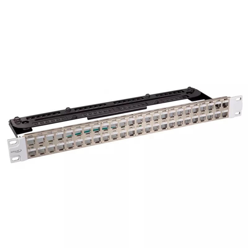 EFB Electronics Πάνελ Διανομής 19 ιντσών 48-Port 1U για Slimline Modules Μεταλλικό χρώμα