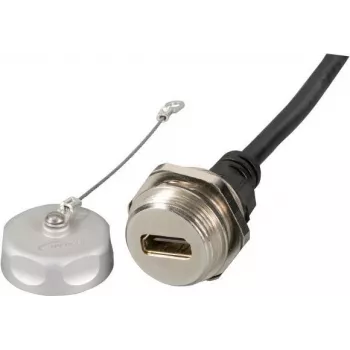 EFB-Elektronik IP67 Βύσμα HDMI για τοποθέτηση σε πάνελ, M25, υποδοχή θηλυκή σε βύσμα αρσενικό, 1,0 m