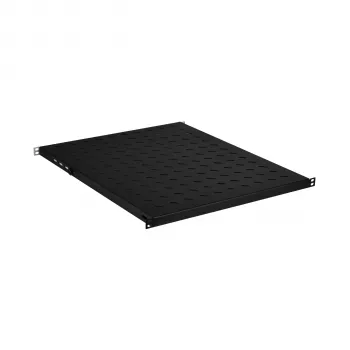 EFB Electronics 19 ιντσών 0.5U σταθερό ράφι, ρυθμιζόμενο βάθος 550-650 mm, ικανότητα φόρτωσης 70 kg, RAL 9005 Jet Black