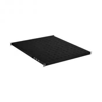 EFB Electronics 19 ιντσών 0.5U σταθερό ράφι, ρυθμιζόμενο βάθος 550-650 mm, ικανότητα φόρτωσης 70 kg, RAL 9005 Jet Black
