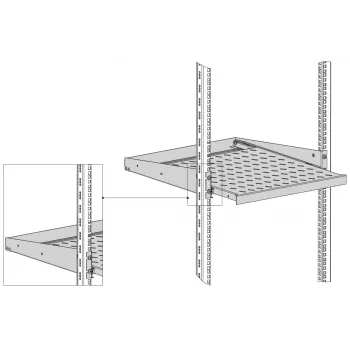 EFB Elektronik Συρτάρι εξαγωγής 19 ιντσών 2U, βάθος 455 mm, μπροστινή τοποθέτηση, αντοχή 20 kg, RAL 7035 Ανοιχτό γκρι