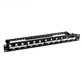 EFB Electronics Πάνελ διανομής 19 ιντσών 1U 24-Port Offset ANEXT Βελτιστοποιημένο Μαύρο