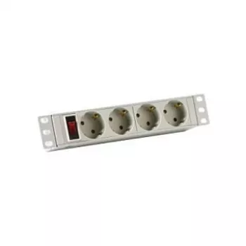 EFB-Elektronik 10 1HE Πολύπριζο 4 x CEE 7/3 με διακόπτη προφίλ αλουμινίου γκρι