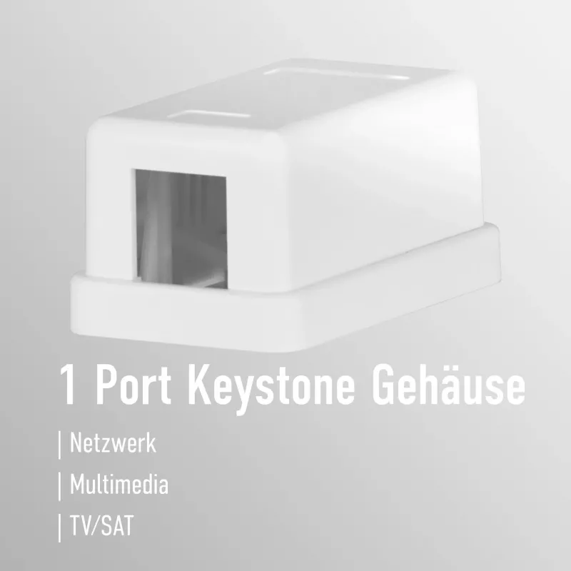EFB Electronics Πρίζα Keystone, 1 θύρα, επιτοίχια, λευκό, κενό κουτί