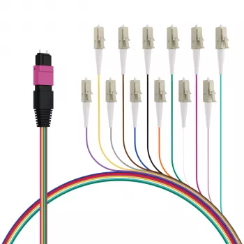 EFB ELEKTRONIK MPO-PLUS(M)-LC Καλώδιο fanout OM4 12 ίνες τύπου B LSZH μοβ Erika 0,4 m