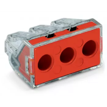 WAGO 773-173 κουτί σύνδεσης, 3-πολικό, Push-Wire, 41A, 400V, κόκκινο/διαφανές