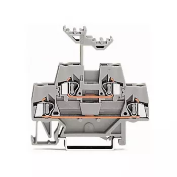 WAGO 280-519 μπλοκ ακροδεκτών 2 αγωγών Push-in CAGE CLAMP, 2,5 mm², γκρι, τοποθέτηση σε ράγα DIN