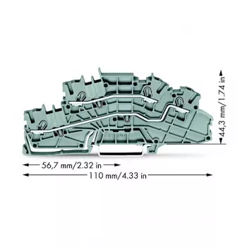 WAGO 2003-6642 ακροδέκτης διέλευσης, TOPJOB® S, 2 αγωγών, 4 mm², γκρι, 800 V, 24 A