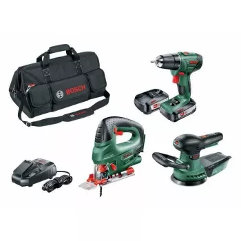 BOSCH PSR 1800 Li-2 + PST 18 Li + AdvancedOrbit 18 Σετ εργαλείων μπαταρίας 18 V, 2 μπαταρίες (06039A310W)