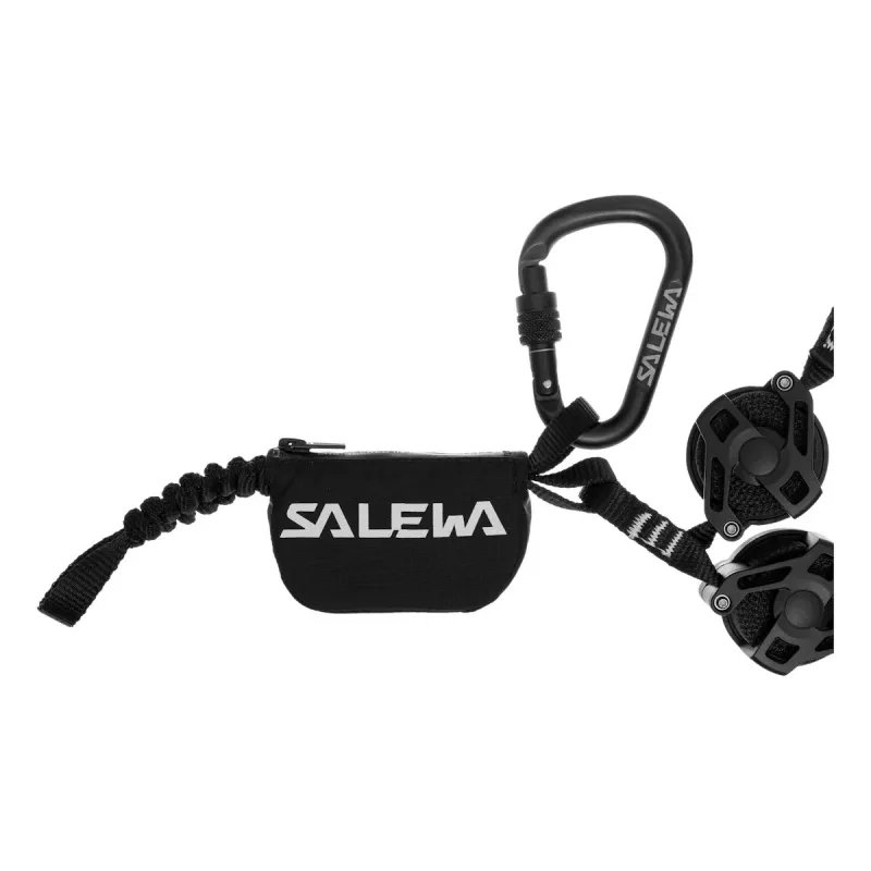 SALEWA Ergo Lanyard zip-black ανασυρόμενο lanyard