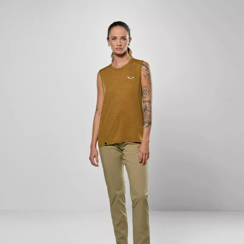 Salewa Eagle Minilogo Am αμάνικο - Golden Brown - Μέγεθος M