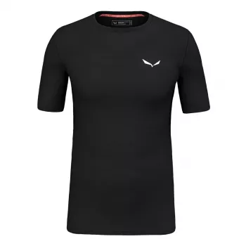 Salewa Cristallo Warm Merino Wool μπλουζάκι - Black Out, μέγεθος S