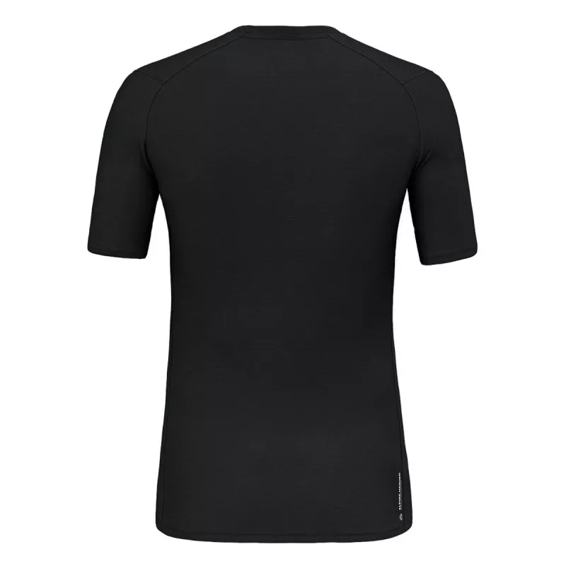 Salewa Cristallo Warm Merino Wool μπλουζάκι - Black Out, μέγεθος S