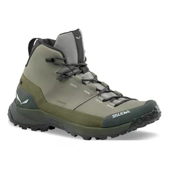 SALEWA Puez Leather Mid PTX παπούτσια trekking - Shadow/σκούρο ελιά