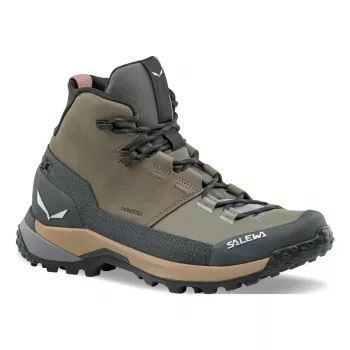 Salewa Puez Leather Mid PTX γυναικεία παπούτσια πεζοπορίας - Bungee Cord/Onyx - UK 5 (EU 38)