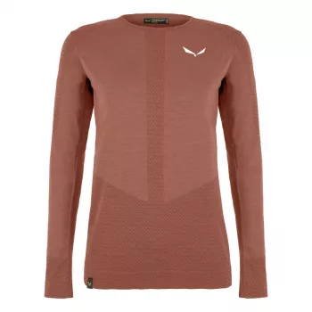 Salewa Zebru Medium Warm AMR L/S Tee γυναικείο θερμικό εσώρουχο - Etruscan Red, μέγεθος S