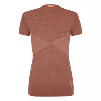 Salewa Zebru Medium Warm Merino Wool γυναικείο Baselayer μπλουζάκι - Etruscan Red, μέγεθος S