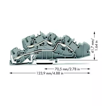 WAGO 2005-7642 Ακροδέκτης διέλευσης, 4 mm², 32 A, 400 V, γκρι, CAGE CLAMP