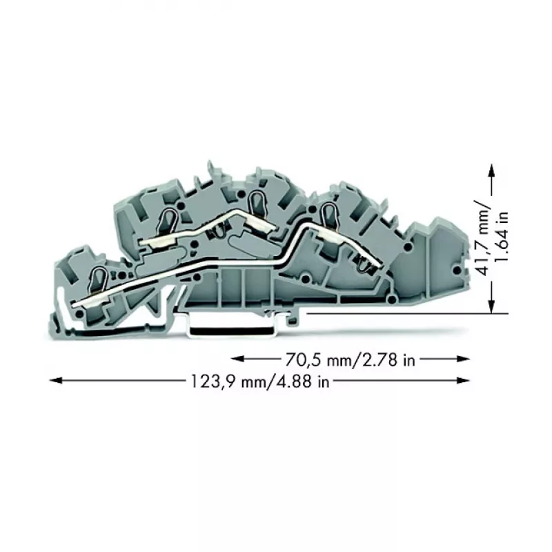 WAGO 2005-7642 Ακροδέκτης διέλευσης, 4 mm², 32 A, 400 V, γκρι, CAGE CLAMP