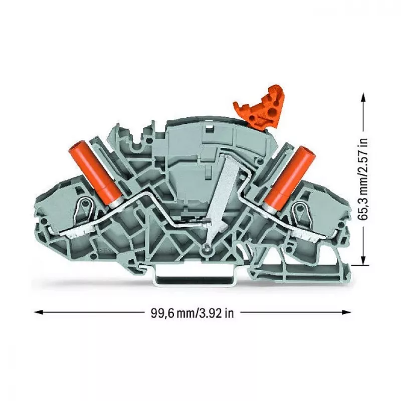 WAGO 2007-8821 Μπλοκ ακροδεκτών Push-in 3 αγωγών, 10 mm², γκρι