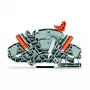 WAGO 2007-8821 Μπλοκ ακροδεκτών Push-in 3 αγωγών, 10 mm², γκρι