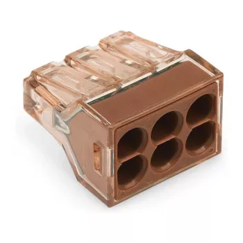 WAGO 773-606 Ακροδέκτης σύνδεσης 6 θέσεων, Push-wire, 50 τεμ., καφέ/διαφανές