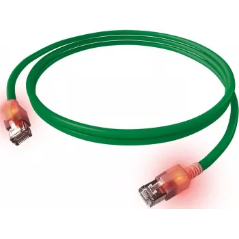 EasyLan DualBoot LED Patchkabel RJ45 S/FTP Cat.6A (Class EA) με βύσμα saCon - LSOH - πράσινο - 7,5 m