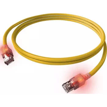 EasyLan DualBoot LED Patchkabel RJ45 S/FTP Cat.6A (Class EA) με βύσμα saCon, LSOH, κίτρινο, 7,5 m