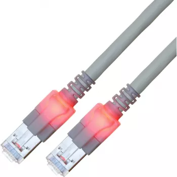 EasyLan Cat.6 Class E S/FTP LSOH γκρι καλώδιο δικτύου 20m - DualBoot LED Patchkabel RJ45 S/FTP