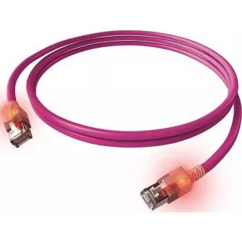 EasyLan DualBoot LED Patchkabel RJ45 S/FTP Cat.6A (Class EA) - με βύσμα saCon - LSOH - μωβ - 7m