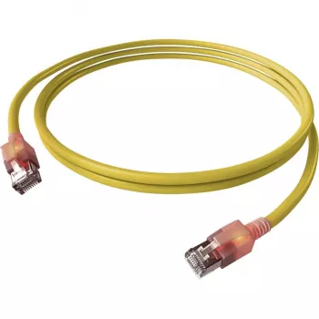 EasyLan DualBoot LED Καλώδιο patch RJ45 S/FTP Cat.6A (Class EA) με βύσμα saCon - LSOH - κίτρινο