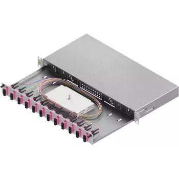 ZVK Easylan LWL Spleißgehäuse Basic 1U 12x SC-Duplex OM4 Schublade μαύρο
