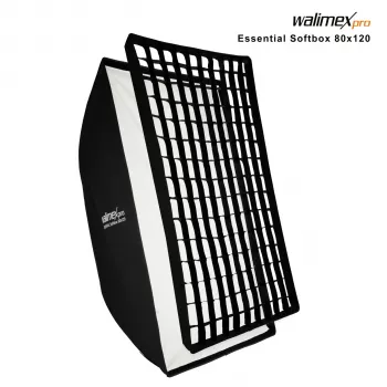 Walimex Pro Softbox Essential 80x120 cm ορθογώνιο softbox με σύνδεση Bowens, ασημί εσωτερικό, diffusers, τσάντα μεταφοράς