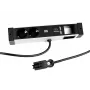 Bachmann DESK Rail Πολύπριζο με 2 πρίζες Schuko και 2 θύρες φόρτισης USB, καλώδιο 2m, Ασημί/Μαύρο