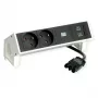 Bachmann DESK2 2x UTE 1x USB A/C 22W 0,2m RAL9010 - Πολύπριζο γραφείου