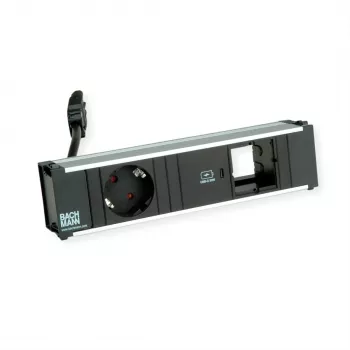 Bachmann CONI Desk Power Module - 1x πρίζα Schuko, 1x USB-C 22W PD, είσοδος GST18i3, μαύρο