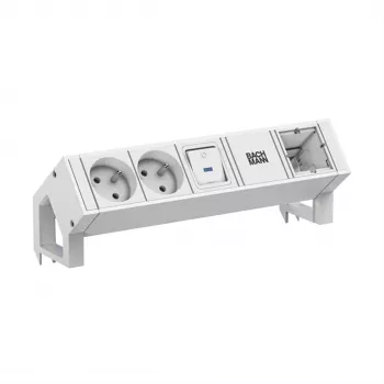 Bachmann DESK2 λευκό 2x UTE 1x διακόπτη 1x CM 0,2m RAL9010