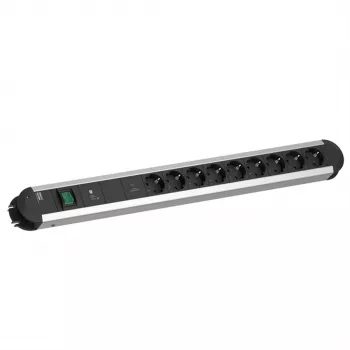 Bachmann PRIMO 9x CEE 7/3 πολύπριζο με διακόπτη, καλώδιο 2,0m, μαύρο