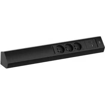 Bachmann CASIA 2 3x πρίζα Schuko με 1x USB-A και 1x USB-C φόρτιση 22W μαύρο