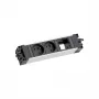 Bachmann 906.0238 STEP ALU Desk Power & Data Module, 2x πρίζες Type E, 2x υποδοχές Keystone, καλώδιο 3m, ασημί/μαύρο
