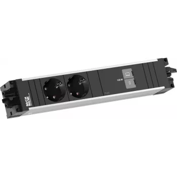 Bachmann STEP ALU Τροφοδοτικό γραφείου 2x Schuko 1x USB-C 100W Αλουμίνιο