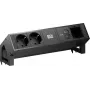 Bachmann DESK2 Πάνελ Σύνδεσης Γραφείου 2x Schuko 1x USB-C 65W 1x Custom Module 0,2m Καλώδιο Jet Black RAL9005