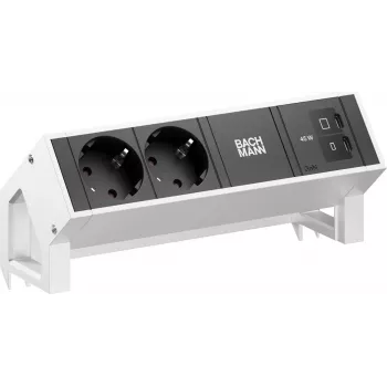Bachmann DESK2 2x CEE 7/3 1x USB-C 45W 0,2m Ανοξείδωτο ατσάλι Μονάδα τροφοδοσίας γραφείου