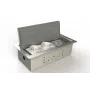 BEP24 BS Επιδαπέδιο Κουτί 3303E 3x Schuko, Βουρτσισμένο Ανοξείδωτο Ατσάλι