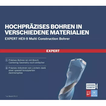 BOSCH EXPERT HEX-9 Multi Construction Σετ τρυπανιών πολλαπλών χρήσεων 8 τεμ. (2608901455)