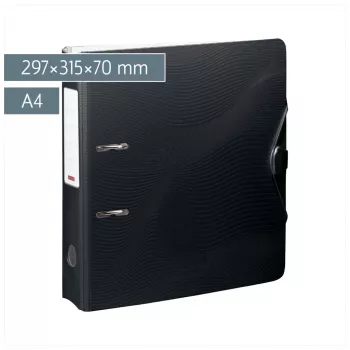 BRUNNEN WAVE Χαρτοφύλακας με μοχλό Onyx Black Πλαστικό 7,0 cm DIN A4