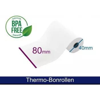 ARTDEV θερμικό ρολό 80x40x12 mm λευκό ρολό άμεσης θερμικής απόδειξης